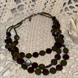 Elegant Green and Brown Beaded Necklace